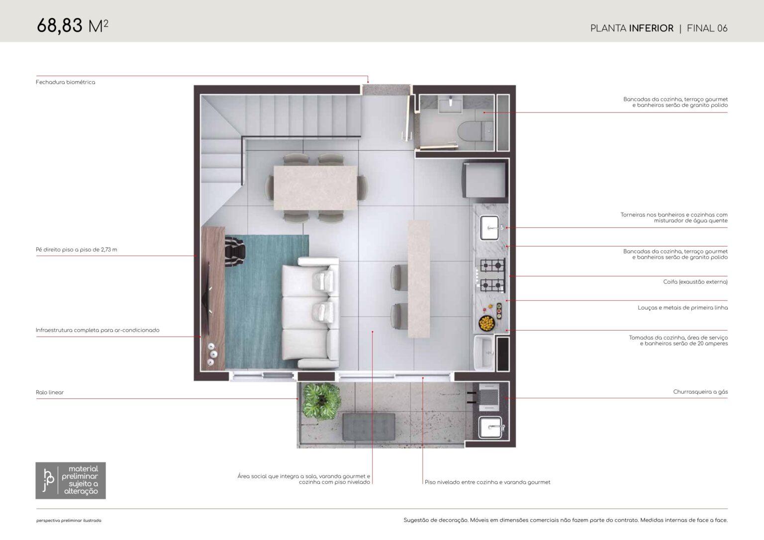 Planta Duplex 2 Dorms Piso 1